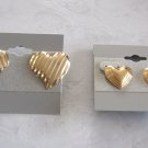 2 Pair Gold Heart Pierced Earrings Vintage Jewelry 1980s 2 Pair Gold Heart Pierced Earrings Vintage Jewelry 1980s
