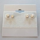 2 Pair Rhinestone Stud Pierced Earrings 5mm & 4mm Vintage 1980s 2 Pair Rhinestone Stud Pierced Earrings 5mm & 4mm Vintage 1980s