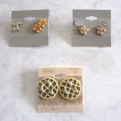 4 Pair Flowers Hoops Yellow Blue Pierced Earrings Sears Vintage Jewelry 1970s 4 Pair Flowers Hoops Yellow Blue Pierced Earrings Sears Vintage Jewelry 1970s