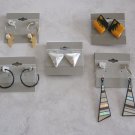 5 Pair Black Hoop Gold Best Friends Pierced Earrings Vintage Jewelry 1980s