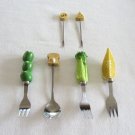 6 Pieces Decorative Handle Forks Spoon Celery Olives Lemon Toast Stainless Steel 6 Pieces Decorative Handle Forks Spoon Celery Olives Lemon Toast Stainless Steel