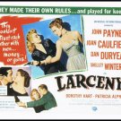 1948 Larceny Large Movie Poster Postcard From The Great Trash Films Shelley Winters Vintage 1989