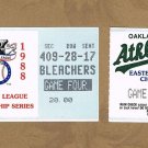 1988 American League Championship Series Oakland Athletics Boston Red Sox Baseball Ticket Stub 1988 American League Championship Series Oakland Athletics Boston Red Sox Baseball Ticket Stub