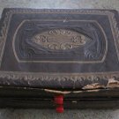 Antique Embossed Ornate Box Red Bakelite Handles 1900's Vintage