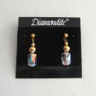 Diamondite Crystal Aurora Borealis Beaded Pierced Earrings Vintage Jewelry 1970s Diamondite Crystal Aurora Borealis Beaded Pierced Earrings Vintage Jewelry 1970s