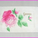 Embossed Greetings Flower Postcard Franklin Green One Cent Stamp Vintage Antique 1909 Embossed Greetings Flower Postcard Franklin Green One Cent Stamp Vintage Antique 1909