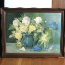 Fancy Print in Large Wood Frame Artist Rudolf Stoitzner Floral 23 x 18 Artwork Flowers Vintage