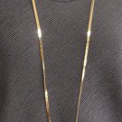 Gold Tassel Pendant Necklace 36_ & Pierced Earrings By Designer Monet Vintage Jewelry Set 1980s