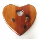 Hand Crafted Wooden Heart Double Hook For Wall Hang your Clothes Hats & More