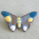 Handcrafted Blue Yellow White Enamel Copper Butterfly Brooch Pin Vintage Jewelry 1960s Handcrafted Blue Yellow White Enamel Copper Butterfly Brooch Pin Vintage Jewelry 1960s