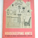 Housekeeping Hints 137 Ways To Make Housekeeping A Breeze Duraclean Softcover Book Vintage 1968
