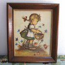 Hummel Girl Child Print In Wooden Frame 12x10 Artist Evans Wall Decor Vintage Hummel Girl Child Print In Wooden Frame 12x10 Artist Evans Wall Decor Vintage
