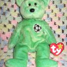 Kicks The Green Soccer Bear Ty Beanie Baby Retired 1999
