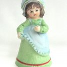 Lady Woman Porcelain Ringing Bell By Jasco Adorabelles Handcrafted Hand Painted Vintage 1979