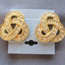 Large Glitzy Flashy Rhinestone Clip On Earrings By Designer Avon Vintage Jewelry 1970s