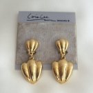 Large Gold Dangle Clip On Earrings Lois Lee Designs Vintage Jewelry 1980s Large Gold Dangle Clip On Earrings Lois Lee Designs Vintage Jewelry 1980s