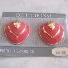 Pink And Gold Designer Retro Pierced Earrings Collections II Montgomery Ward Vintage 1980s Jewelry Pink And Gold Designer Retro Pierced Earrings Collections II Montgomery Ward Vintage 1980s Jewelry