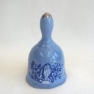 Praying Hands Blue Porcelain Bell Figurine Vintage 1979