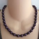 Purple & Black Bead Necklace Vintage Jewelry 1970s