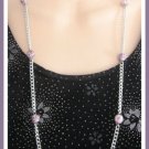 Purple & White Ceramic Splash Beaded Necklace 32_ Vintage 1970s Jewelry Purple & White Ceramic Splash Beaded Necklace 32_ Vintage 1970s Jewelry