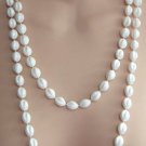 Long 53_ White Beaded Necklace Vintage 1950s Jewelry Long 53_ White Beaded Necklace Vintage 1950s Jewelry