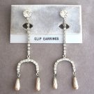 Long Dangle Flashy Rhinestone Clip On Earrings Retro Vintage Jewelry 1950s Long Dangle Flashy Rhinestone Clip On Earrings Retro Vintage Jewelry 1950s