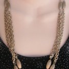 Long Double Strand Gold Beaded 55_ Necklace Retro Chunky Style Vintage Jewelry 1960s Long Double Strand Gold Beaded 55_ Necklace Retro Chunky Style Vintage Jewelry 1960s