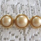 Long Gold 5 Cabochon Pearl Bar Brooch Pin Vintage Jewelry 1960s Long Gold 5 Cabochon Pearl Bar Brooch Pin Vintage Jewelry 1960s
