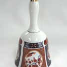 Maroon And Blue Floral Flower Porcelain Bell Vintage 1970s Maroon And Blue Floral Flower Porcelain Bell Vintage 1970s