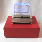 Merry Christmas Santa Light Up Crystal Figurine On Pedestal Paperweight Holidays