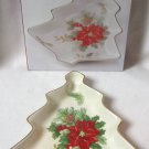 Mikasa Holiday Bloom Christmas Tree Candy Dish Fine China Porcelain Mikasa Holiday Bloom Christmas Tree Candy Dish Fine China Porcelain