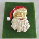 Santa Claus Christmas Brooch Pin Pearl Hat Retro Holiday Jewelry Vintage 1970s