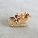Santa in His Sleigh Brooch Christmas Jewelry Holiday Pin Vintage 1980s Santa in His Sleigh Brooch Christmas Jewelry Holiday Pin Vintage 1980s