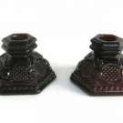 Set of Red Glass Candle Holders 1876 Cape Cod Pattern Wheaton Glass Co. Vintage Avon Set of Red Glass Candle Holders 1876 Cape Cod Pattern Wheaton Glass Co. Vintage Avon