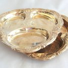 Set of Silver Serving Trays Platters Fancy Ornate Design Vintage 1960s