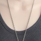 Silver Black Stone Pendant Necklace Vintage Jewelry 1980s