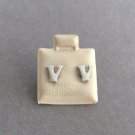 Silver Initial V Earrings Retro Hypo Allergenic Vintage 1970s