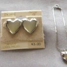 Silver Puffed Heart Charm Bracelet & Pierced Earrings 3 Pieces By Sears Vintage 1970s Silver Puffed Heart Charm Bracelet & Pierced Earrings 3 Pieces By Sears Vintage 1970s