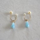 Small Blue Beaded Dangle Earrings Unique Style Retro Vintage Jewelry 1960s