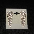 Sparkly Dangle Rhinestone Screw Back Earrings Retro Vintage Jewelry 1950s