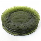 Strong Quality Fancy Green Glass Salad Dessert Dish Plate 5 Available Vintage 1960s Strong Quality Fancy Green Glass Salad Dessert Dish Plate 5 Available Vintage 1960s
