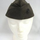 U.S. United States Marines Cap Hat Garrison Wool Serge Green Vintage 1960's Military
