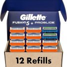 Gillette Men's Razor Blade Refills, 10 Fusion Cartridges + 2 ProGlide Cartridges, Total Pack of 12