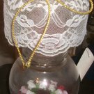 New Custom Made "GLASS CANDLE HOLDER" Roses w/candle