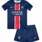 D.DOUé #14 Paris Saint Germain Kids Home Shirt Jersey Kit 24-25 Youth Soccer Football 2024-2025