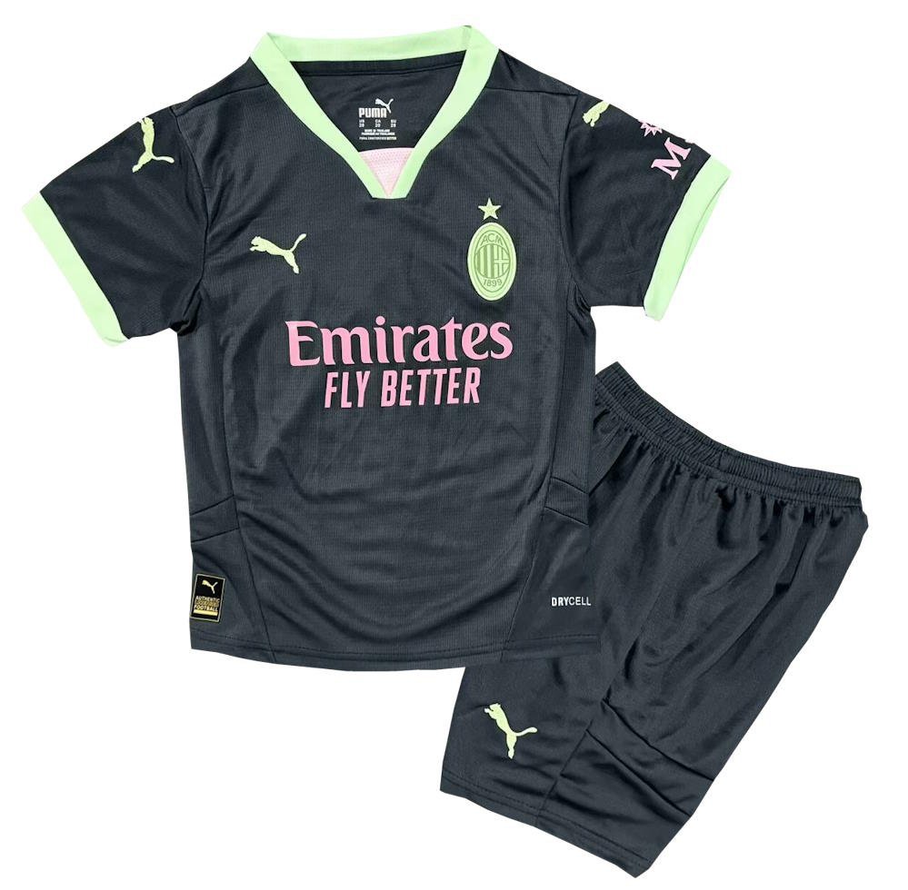 Kids AC Milan 3rd Third Shirt Jersey Kit 24-25 Youth Soccer Football 2024-2025