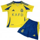 Kids Al Nassr Home Shirt Jersey Kit 24-25 Youth Soccer Football 2024-2025