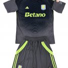 Kids Aston Villa Black Goalkeeper Shirt Jersey Kit 25-26 Youth Soccer Football 2025-2026