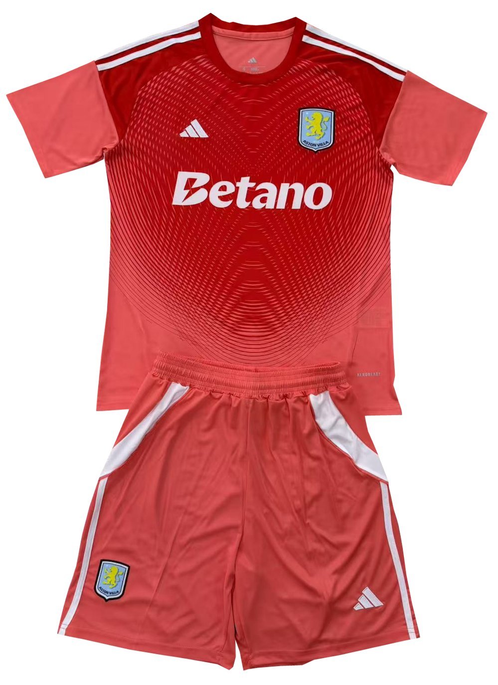 Kids Aston Villa Red Goalkeeper Shirt Jersey Kit 25-26 Youth Soccer Football 2025-2026