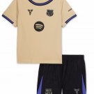 Kids Barcelona Away Shirt Jersey Kit 25-26 Youth Soccer Football 2025-2026